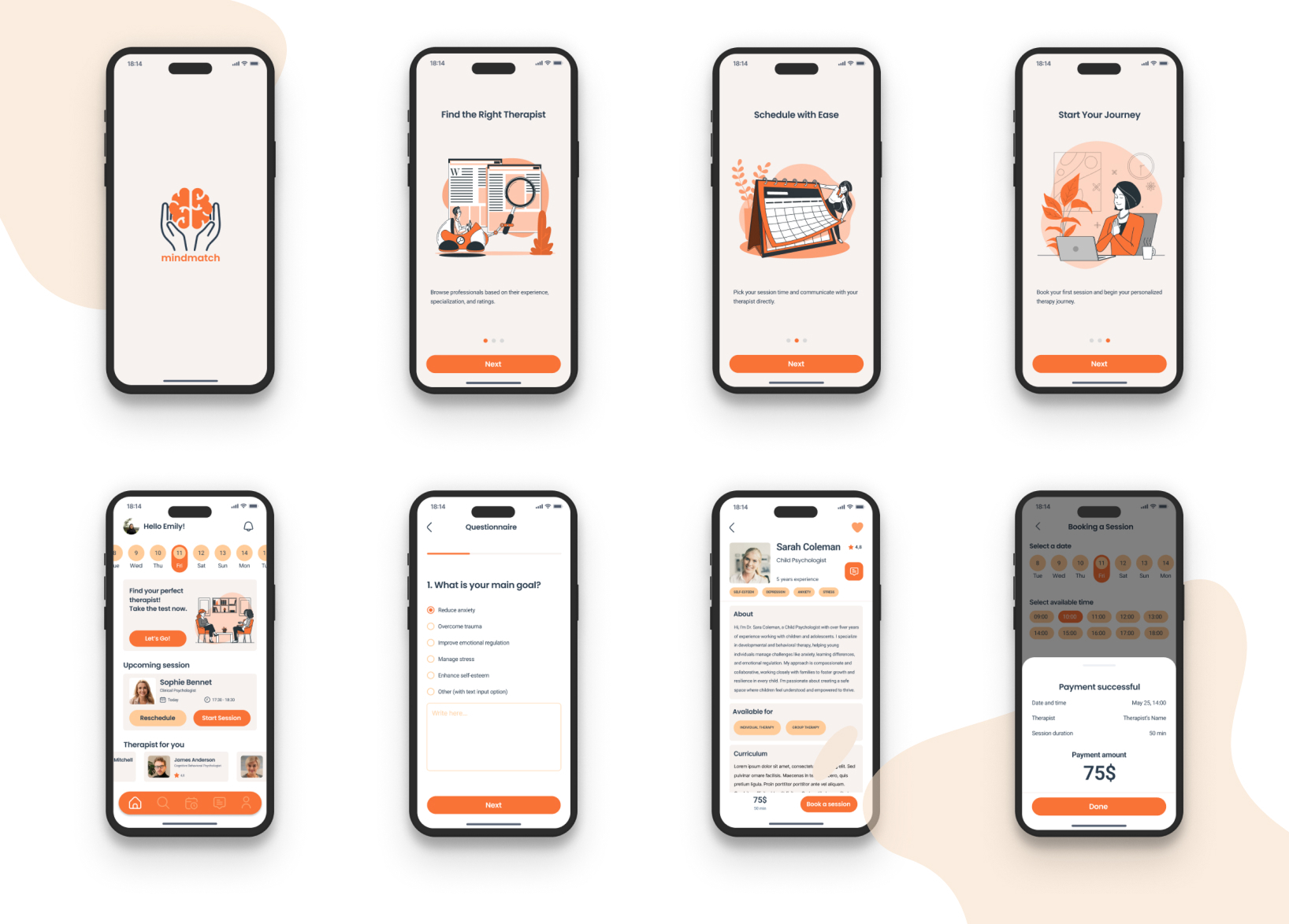 Prima parte delle schermate di MindMatch